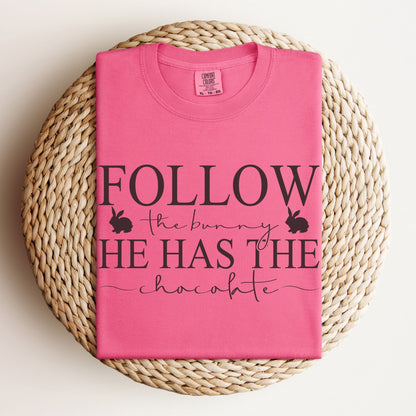 Follow the Bunny Unisex Garment - dyed Heavyweight T-Shirt - Chester & Co.