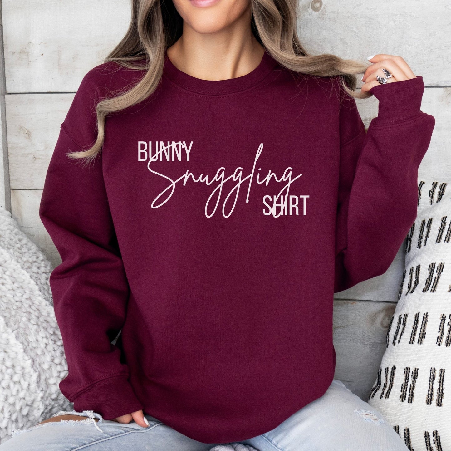 Bunny Snuggling Shirt Unisex Sweatshirt - Chester & Co.