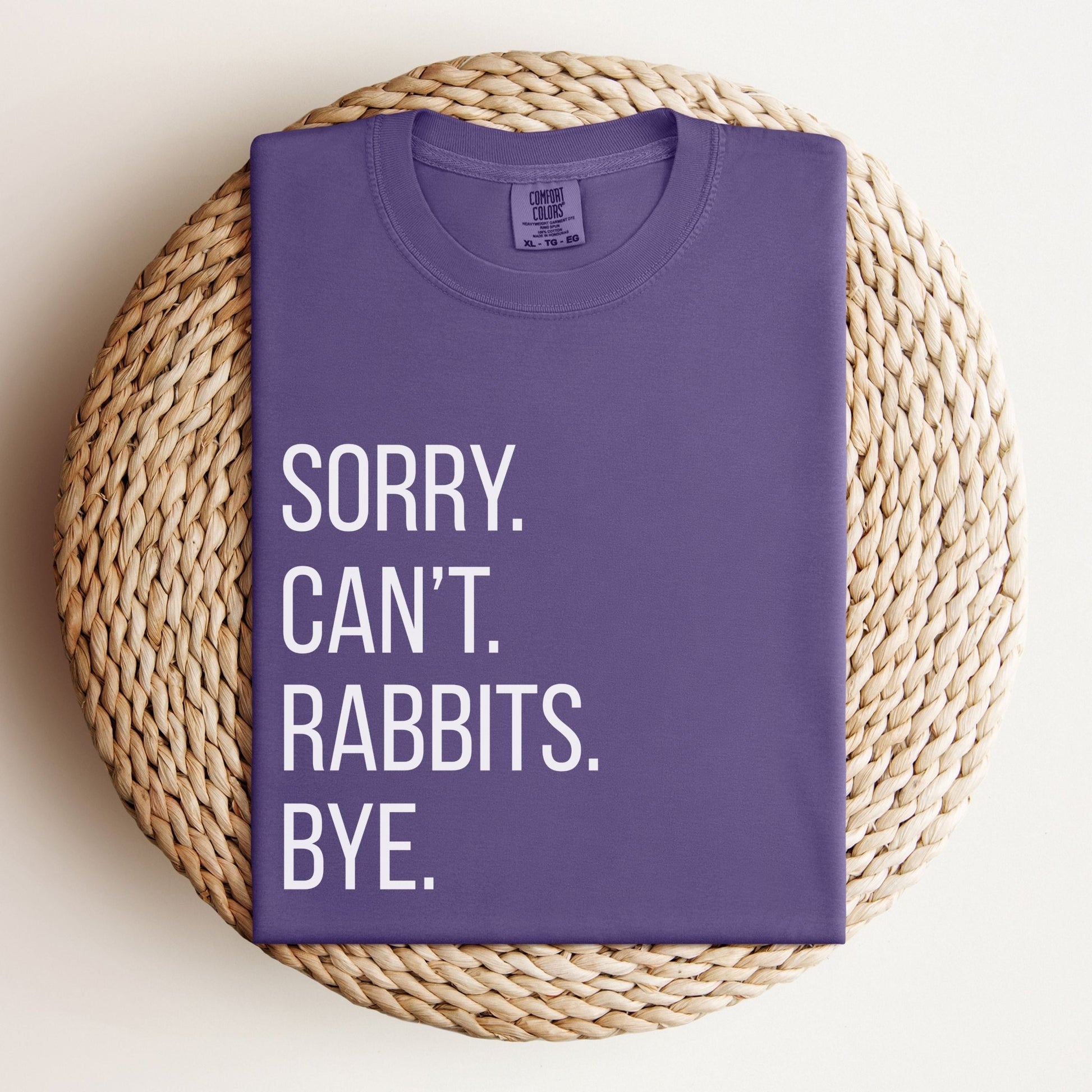 Sorry Can't Rabbits Bye Unisex Garment - dyed Heavyweight T-Shirt - Chester & Co.
