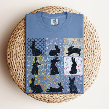 Vintage Floral Silhouettes Unisex Garment - dyed Heavyweight T-Shirt - Chester & Co.