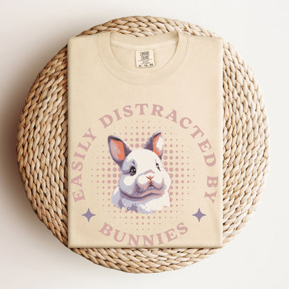 Easily Distracted by Bunnies Unisex Garment - dyed Heavyweight T-Shirt 2 - Chester & Co.