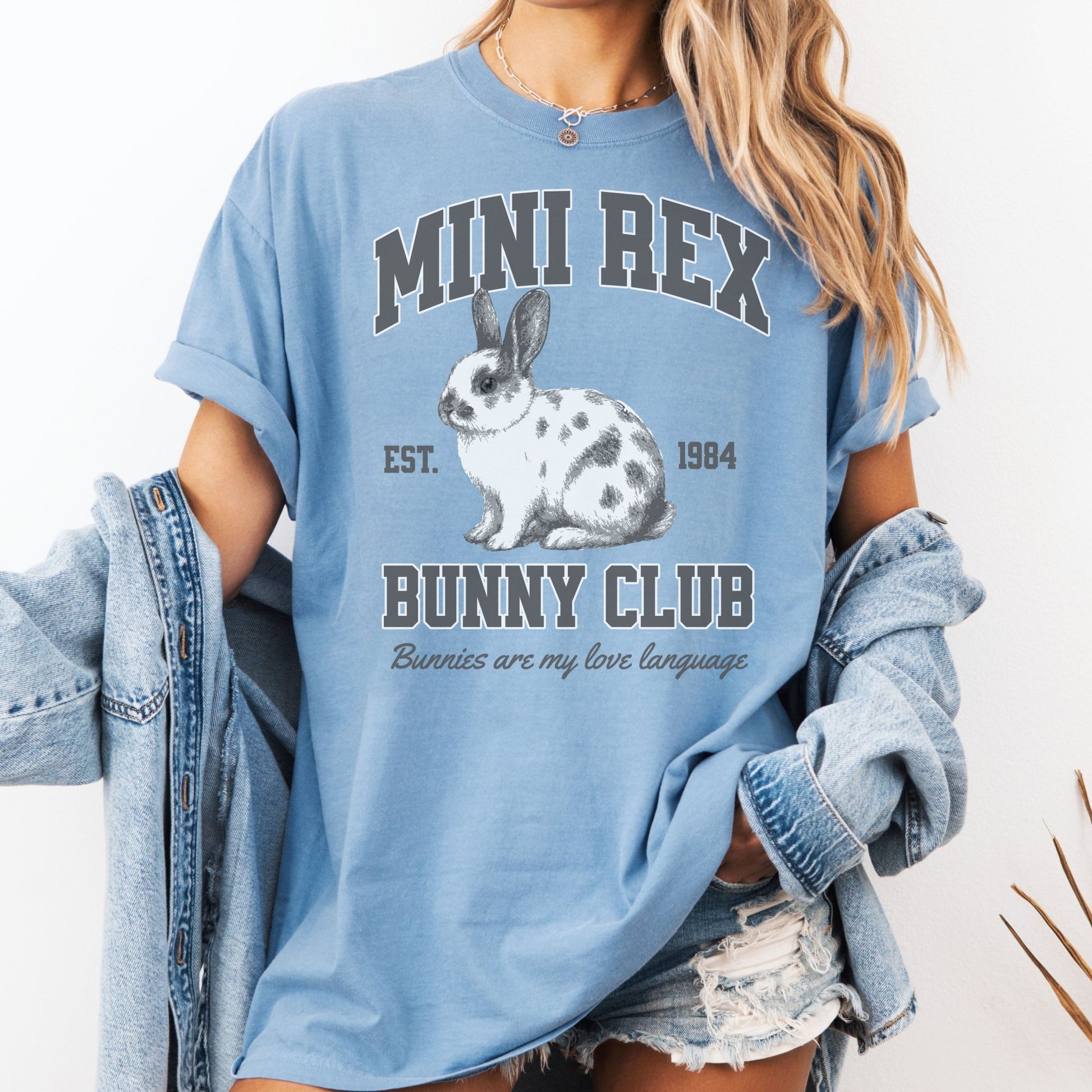 Mini Rex Bunny Club Unisex Garment - dyed Heavyweight T-Shirt - Chester & Co.