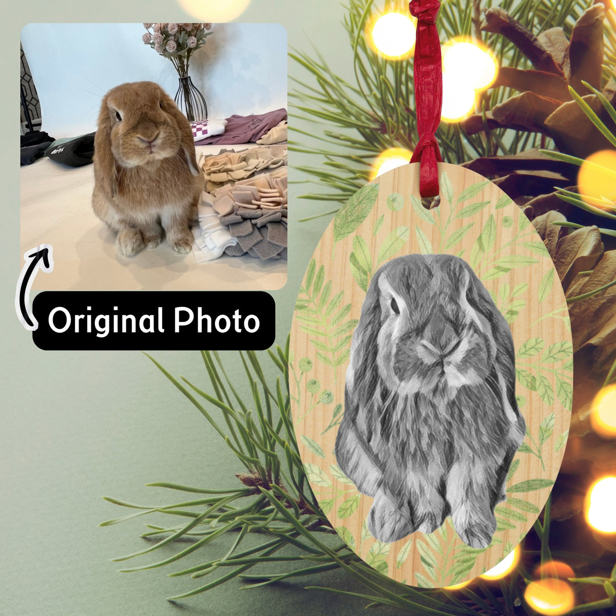 Personalized Pet Rabbit Photo Ornament - Chester & Co.