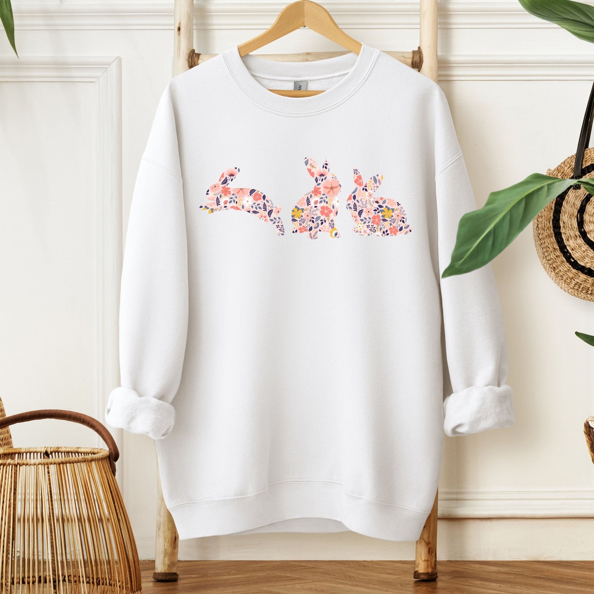 Floral Rabbit Silhouettes Sweatshirt - Chester & Co.
