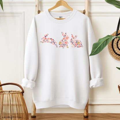 Floral Rabbit Silhouettes Sweatshirt - Chester & Co.