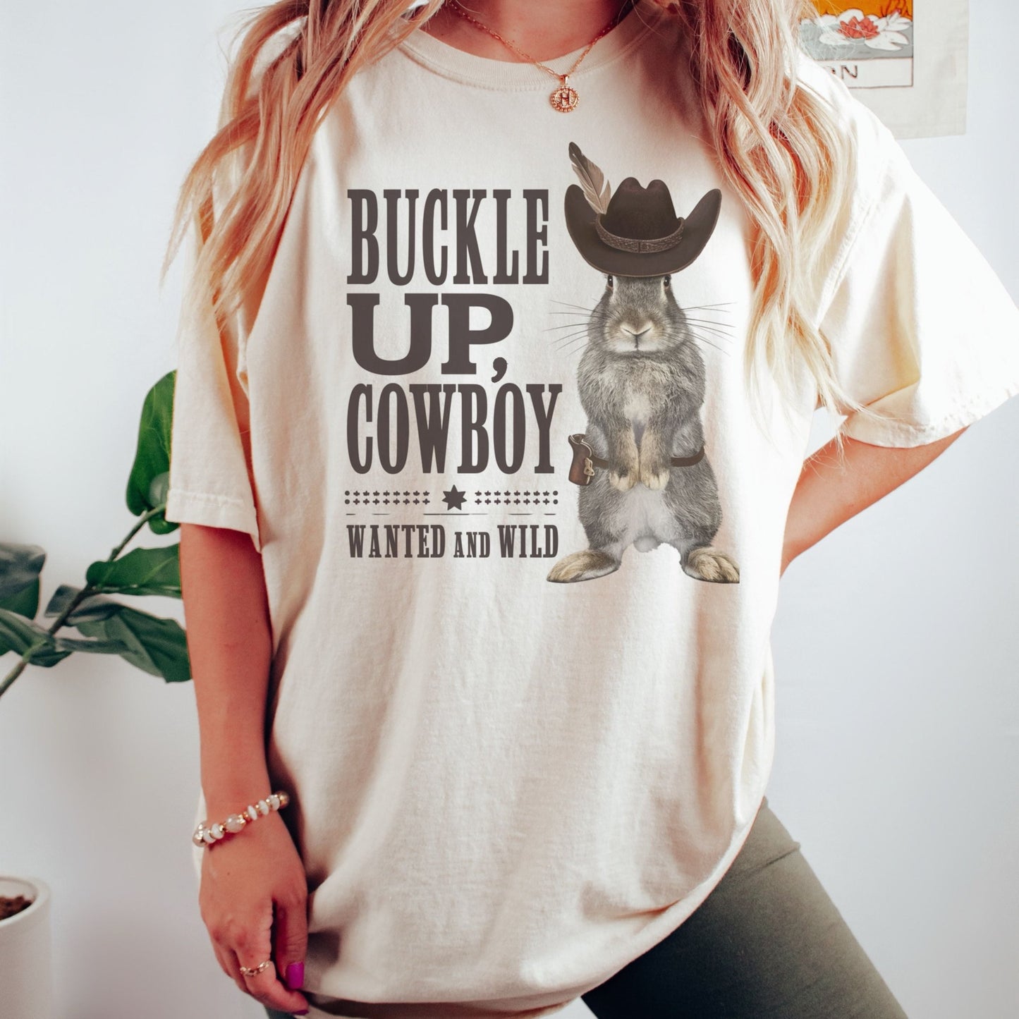 Buckle Up, Cowboy Unisex Garment - dyed Heavyweight T-Shirt - Chester & Co.