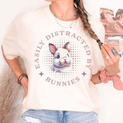 Easily Distracted by Bunnies Unisex Garment - dyed Heavyweight T-Shirt 2 - Chester & Co.