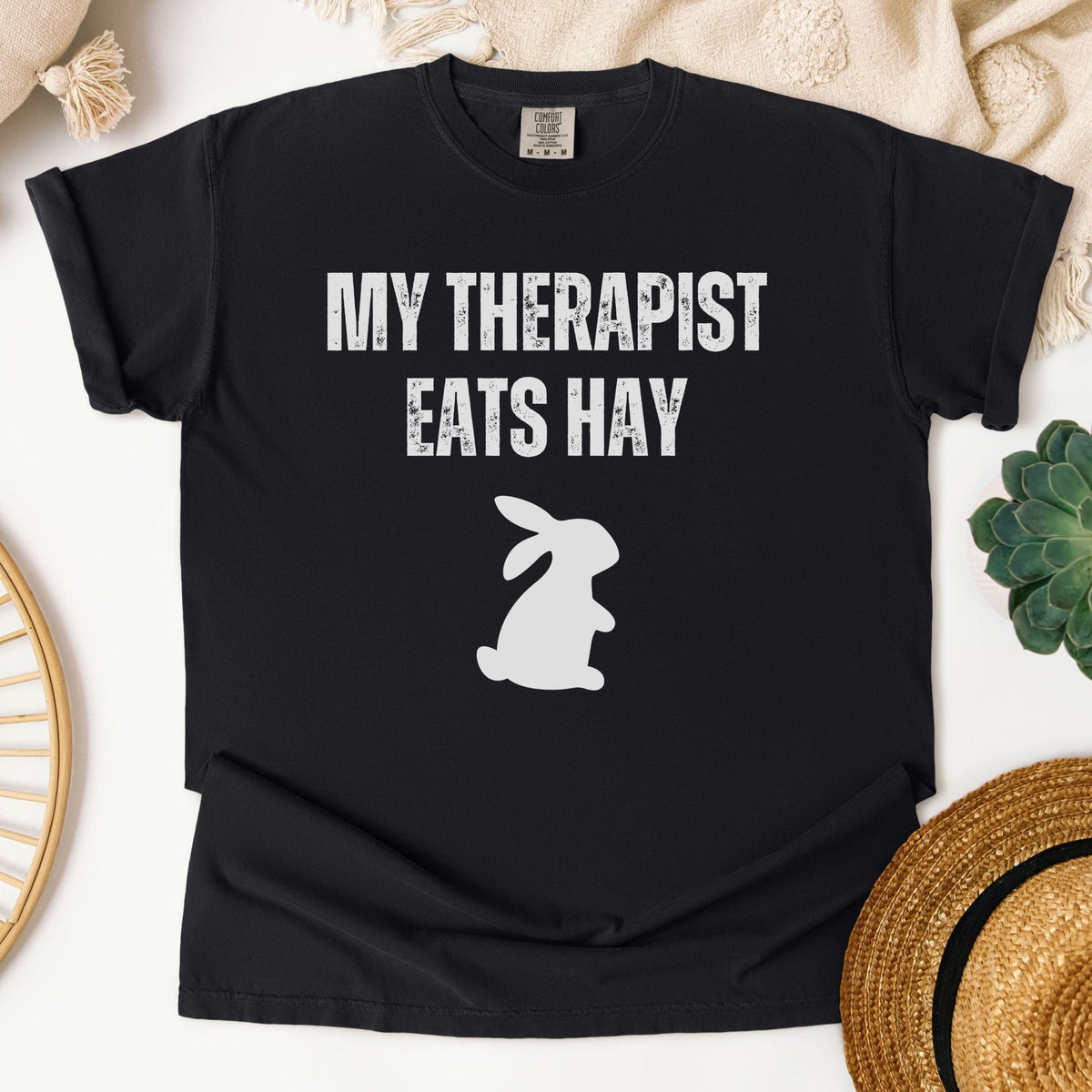 My Therapist Eats Hay Unisex Garment-dyed Heavyweight T Shirt 