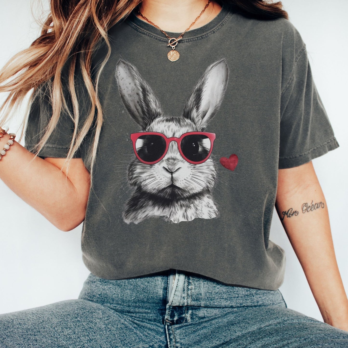 Rabbit Love Unisex Garment - dyed Heavyweight T-Shirt - Chester & Co.