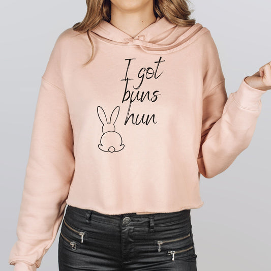 I Got Buns Crop Hoodie - Chester & Co.