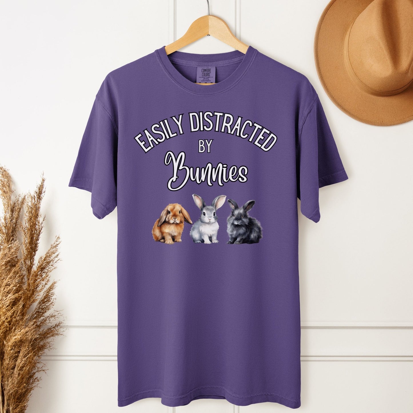 Easily Distracted by Bunnies Unisex Garment - dyed Heavyweight T-Shirt - Chester & Co.