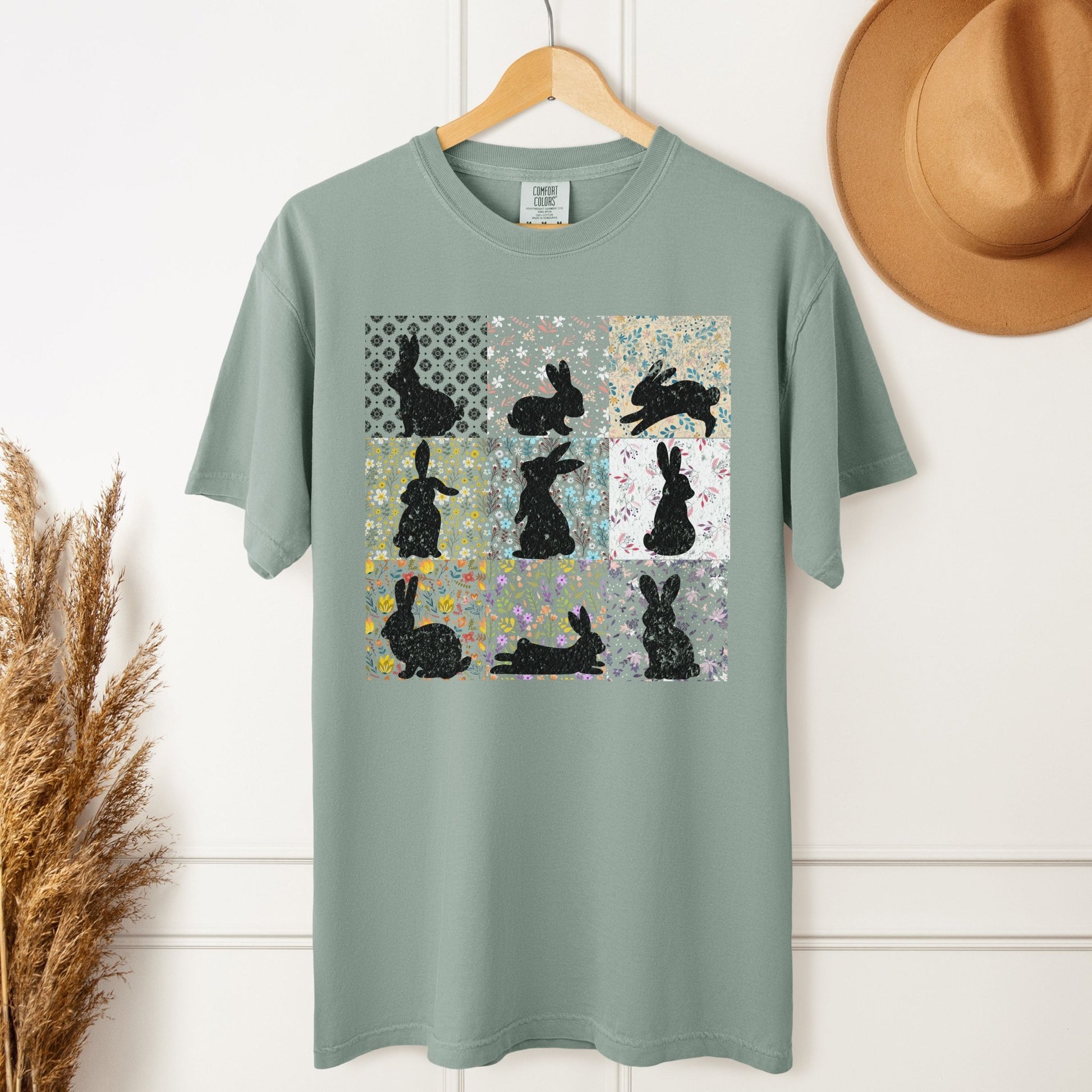 Vintage Floral Silhouettes Unisex Garment - dyed Heavyweight T-Shirt - Chester & Co.