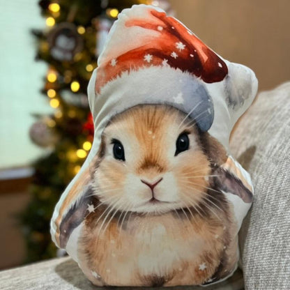 Santa Bunny Shaped Christmas Pillow - Chester & Co.