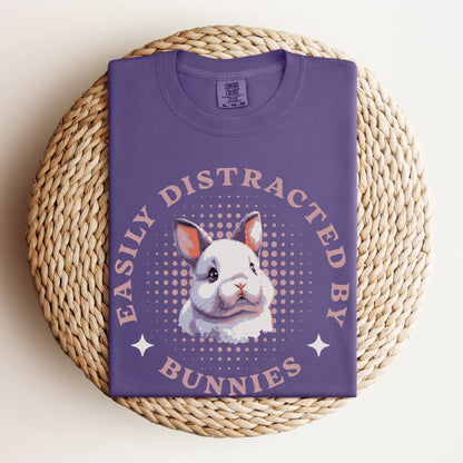 Easily Distracted by Bunnies Unisex Garment - dyed Heavyweight T-Shirt 2 - Chester & Co.