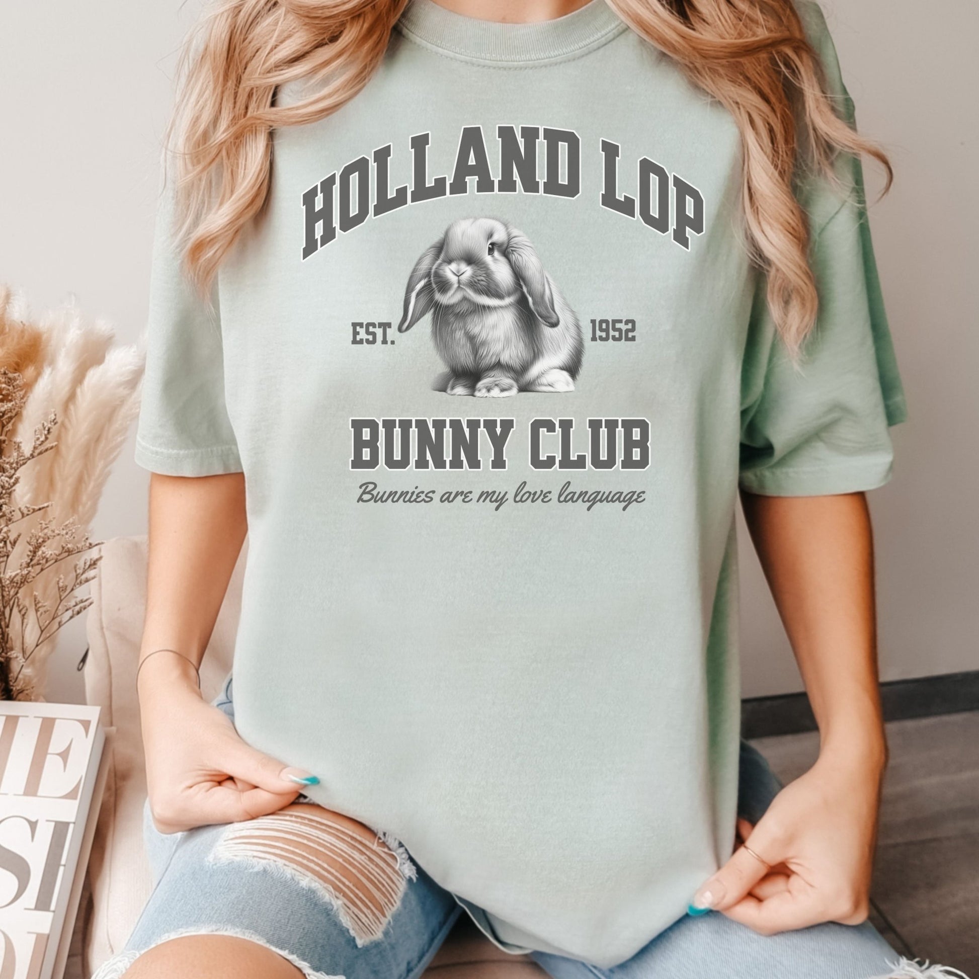 Holland Lop Bunny Club Unisex Garment - dyed Heavyweight T-Shirt - Chester & Co.