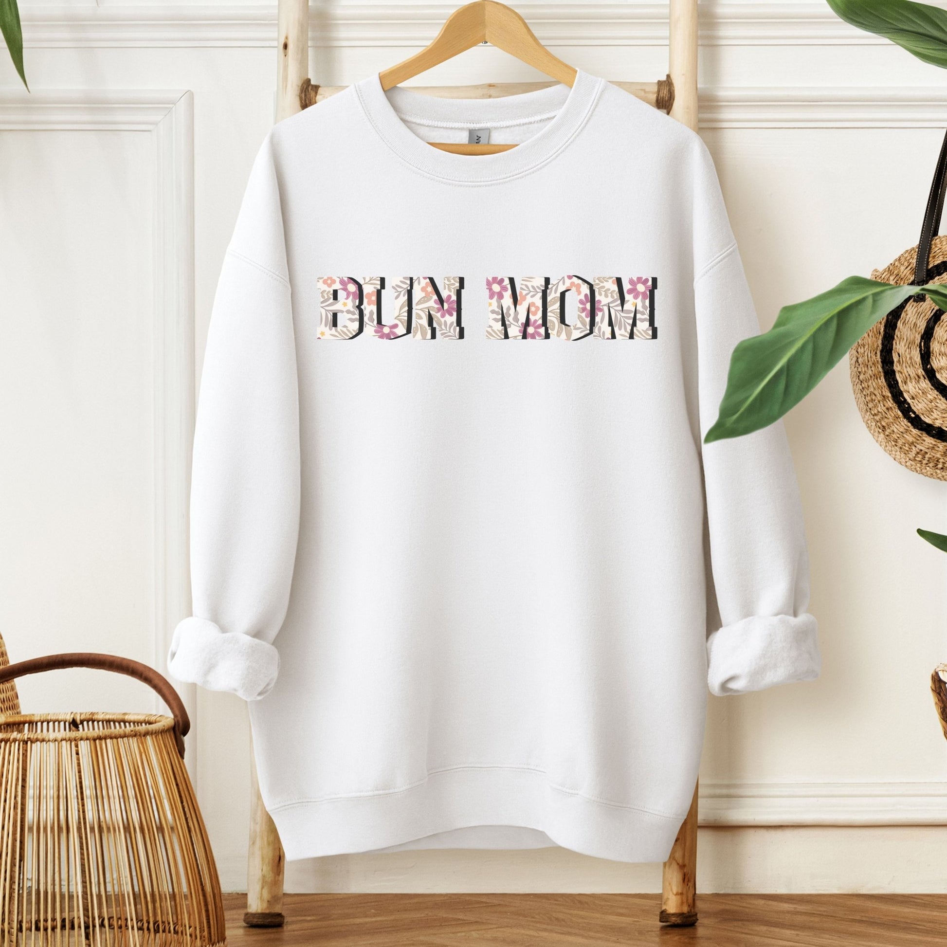 Floral Bun Mom Sweatshirt - Chester & Co.