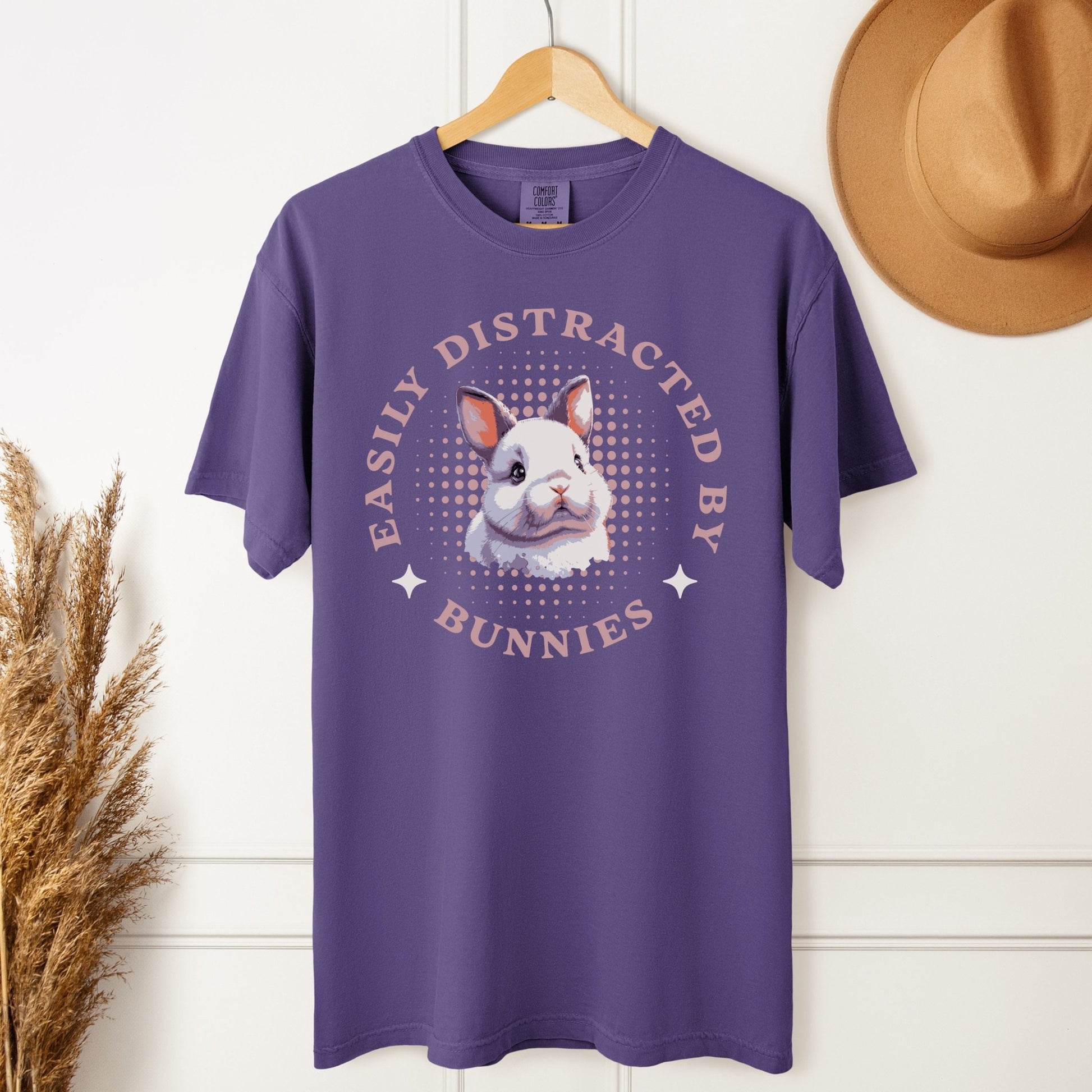 Easily Distracted by Bunnies Unisex Garment - dyed Heavyweight T-Shirt 2 - Chester & Co.