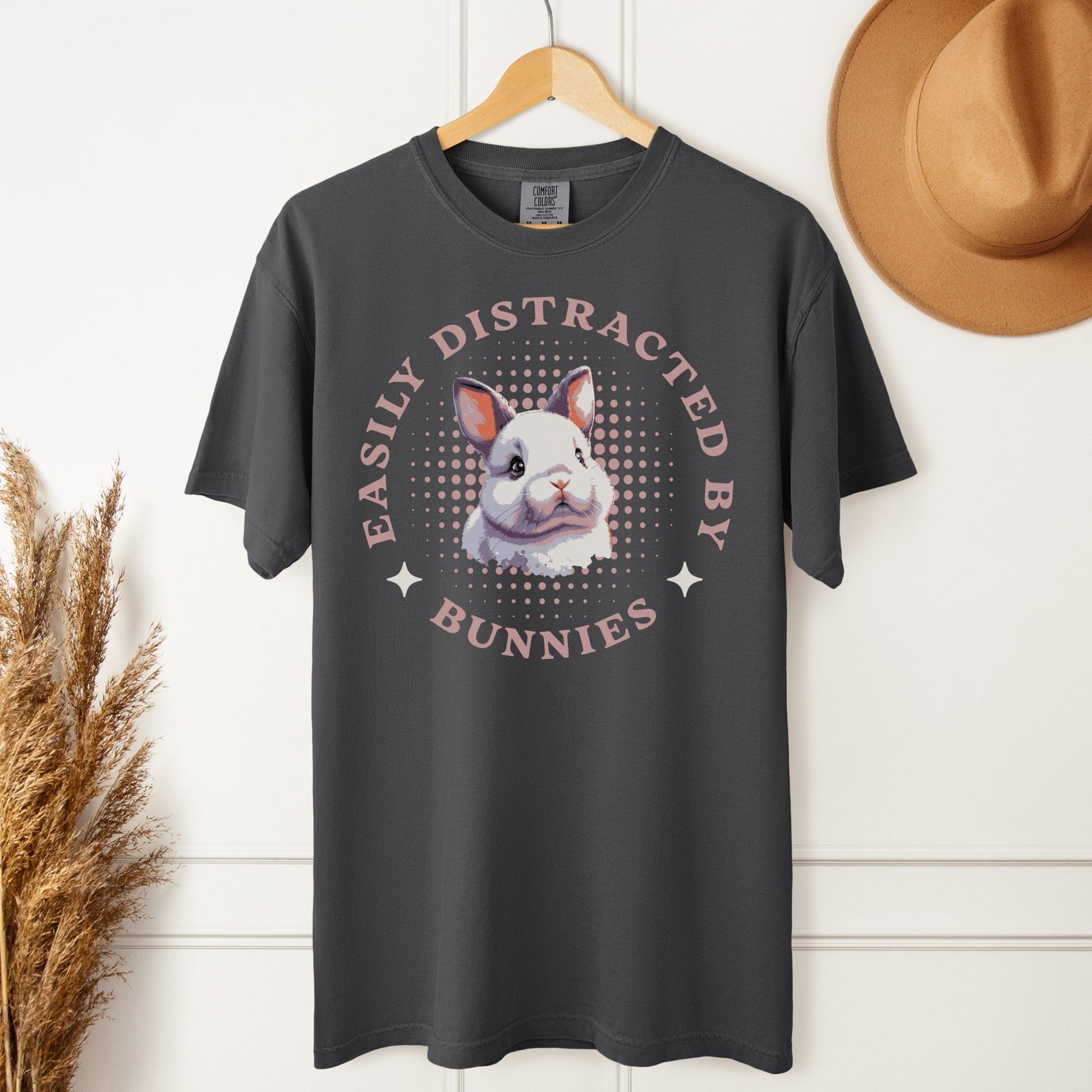 Easily Distracted by Bunnies Unisex Garment - dyed Heavyweight T-Shirt 2 - Chester & Co.