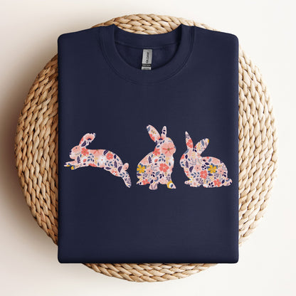 Floral Rabbit Silhouettes Sweatshirt - Chester & Co.