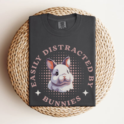Easily Distracted by Bunnies Unisex Garment - dyed Heavyweight T-Shirt 2 - Chester & Co.