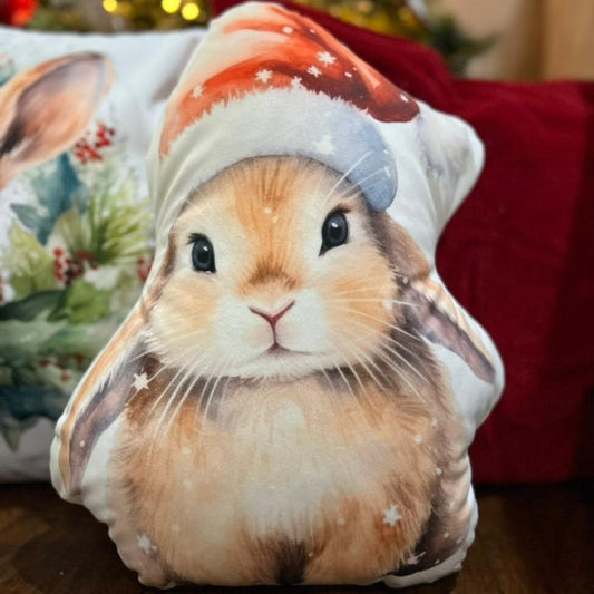 Santa Bunny Shaped Christmas Pillow - Chester & Co.