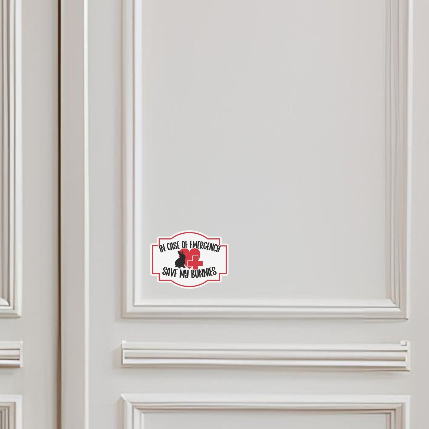 In Case of Emergency, Save My Bunnies Bubble - free Sticker - Chester & Co.