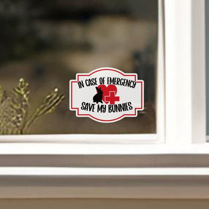 In Case of Emergency, Save My Bunnies Vinyl Decal - Chester & Co.