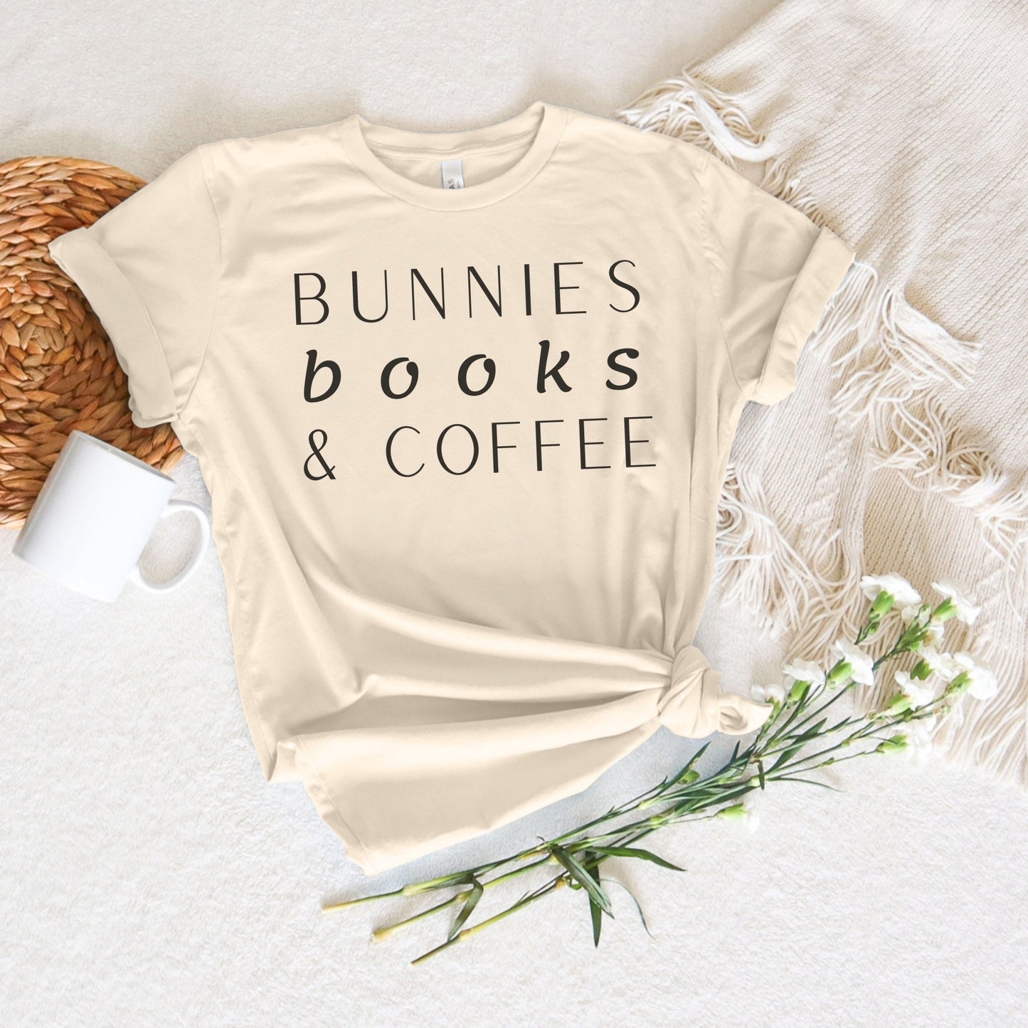 Bunnies, Books & Coffee Unisex T-Shirt - Chester & Co.