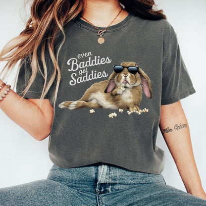 Even Baddies Get Saddies Unisex Garment - dyed Heavyweight T-Shirt - Chester & Co.