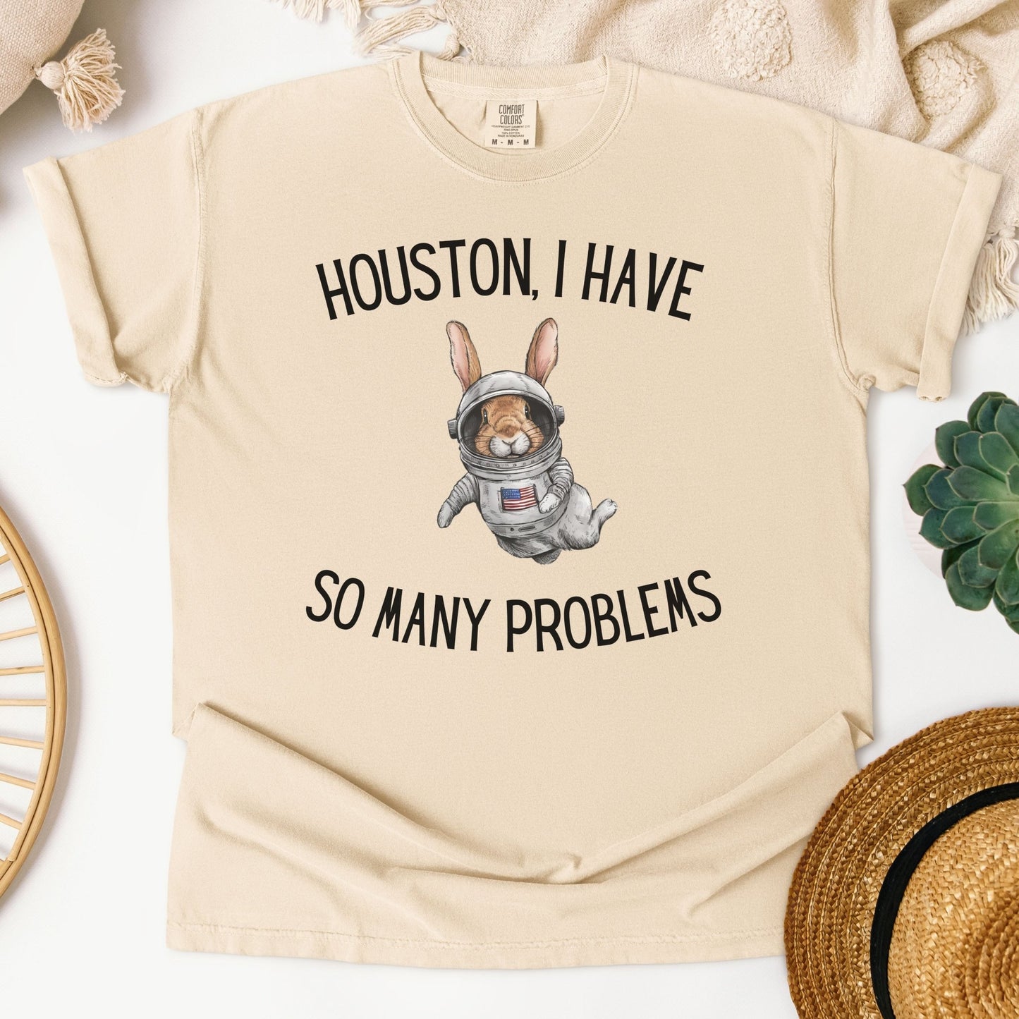 Houston, I Have So Many Problems Unisex Garment - dyed Heavyweight T-Shirt - Chester & Co.