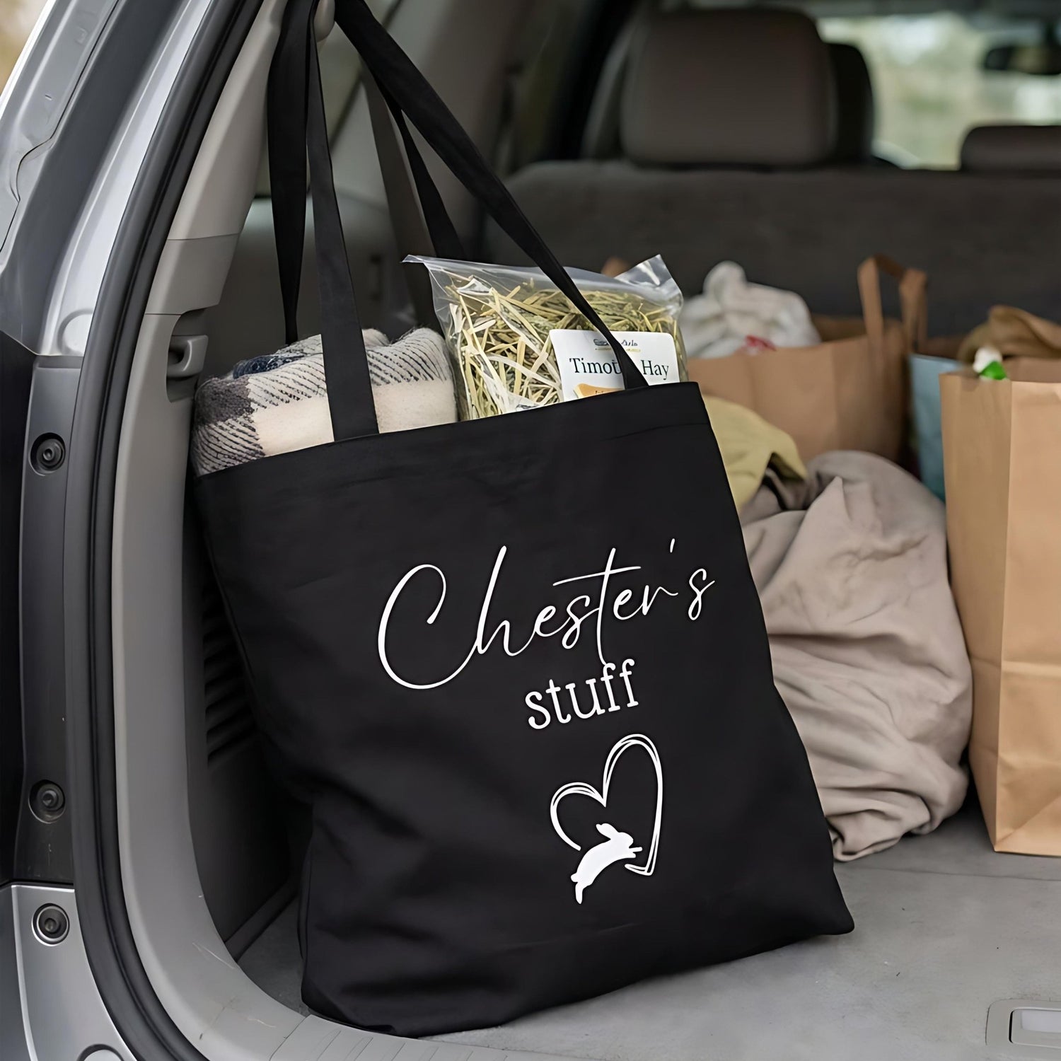 Personalized Bunny Name Tote Bag - Chester & Co.