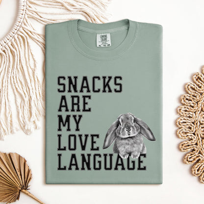 Snacks Are My Love Language Unisex Garment - dyed Heavyweight T-Shirt - Chester & Co.