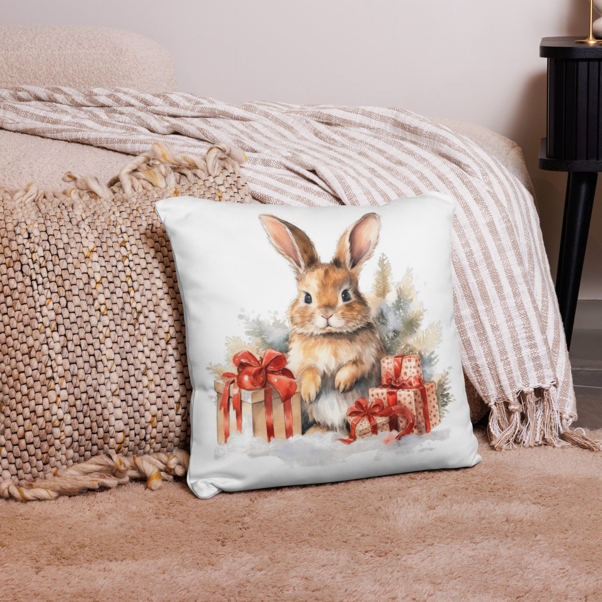 Rabbit Gifts Christmas Pillow - Chester & Co.