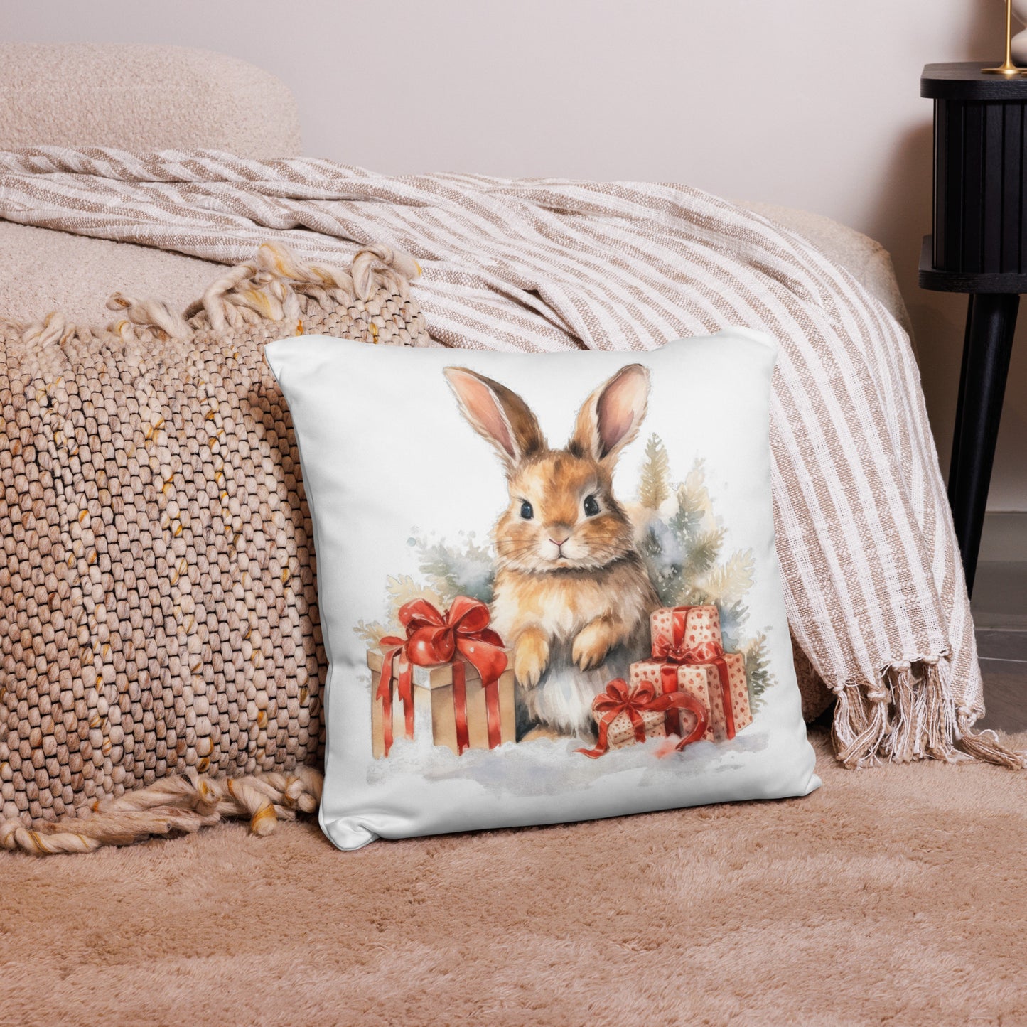 Rabbit Gifts Christmas Pillow - Chester & Co.