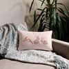 Floral Rabbit Silhouettes Pillow