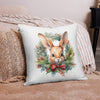 Wreath & Rabbit Christmas Pillow