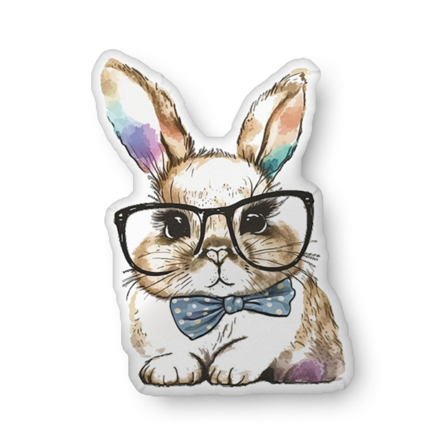 Watercolor Bunny Theodore Shaped Pillow - Chester & Co.