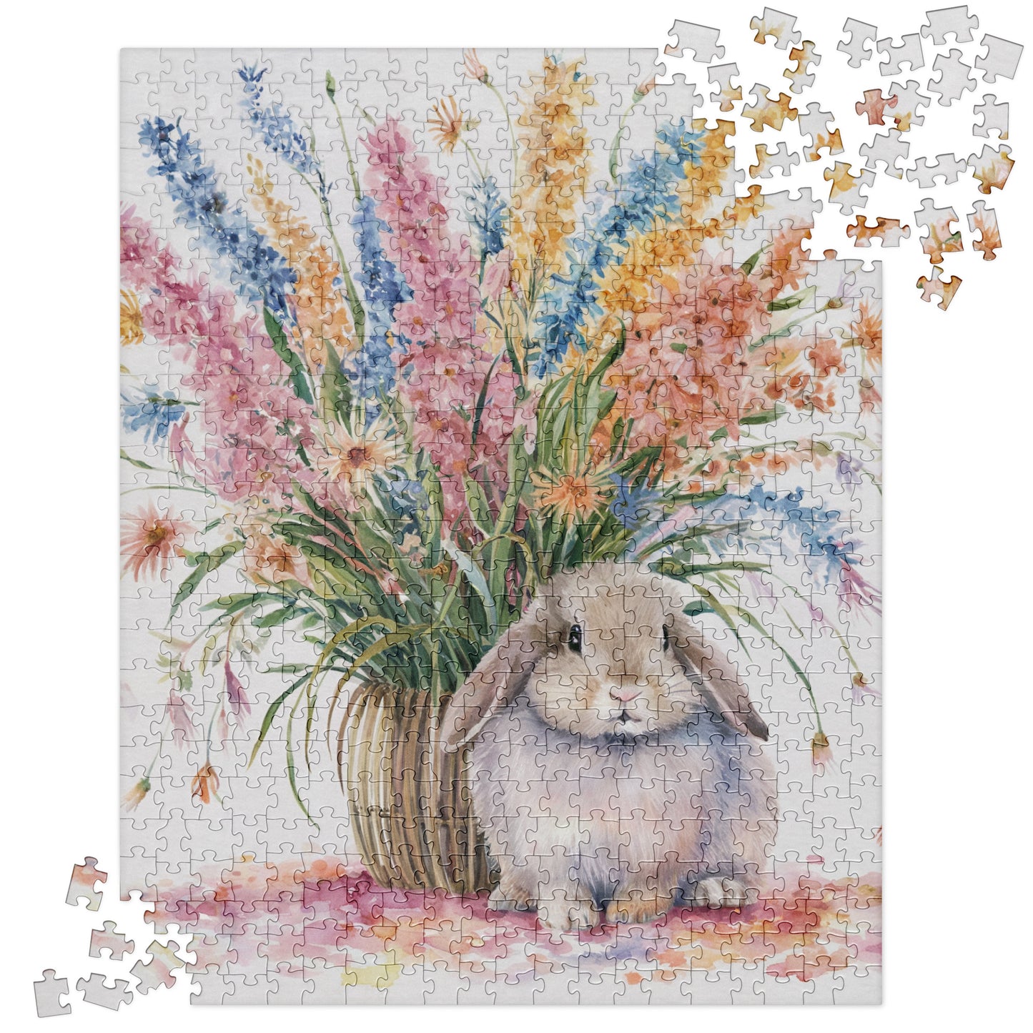 Charming Bunny Bouquet Jigsaw Puzzle - Chester & Co.