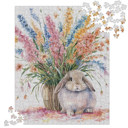 Charming Bunny Bouquet Jigsaw Puzzle - Chester & Co.