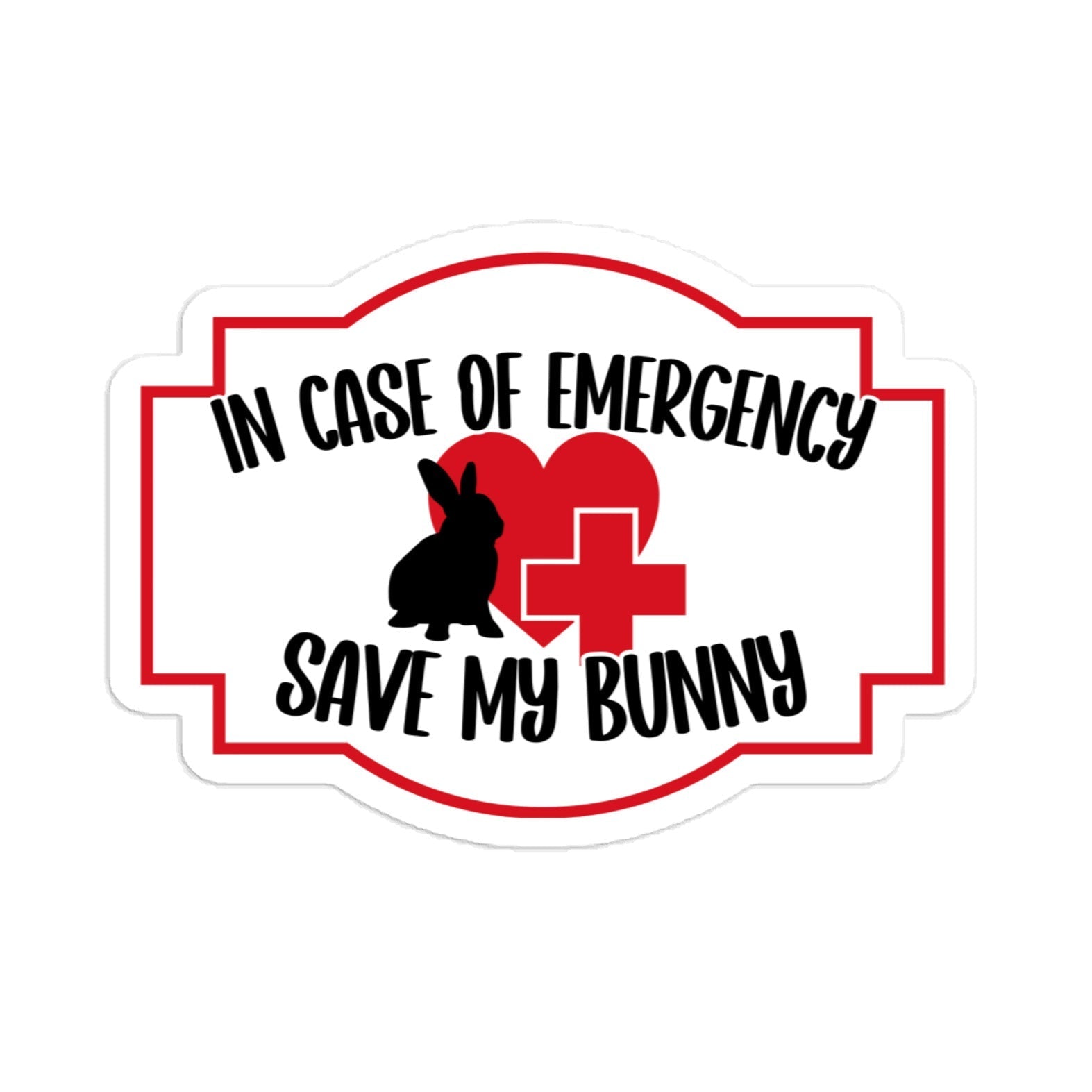 In Case of Emergency, Save My Bunny Vinyl Decal - Chester & Co.