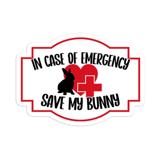 In Case of Emergency, Save My Bunny Vinyl Decal - Chester & Co.