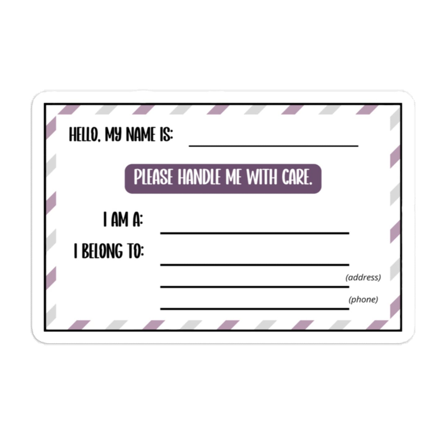 Pet Carrier Identification Vinyl Decal - Chester & Co.