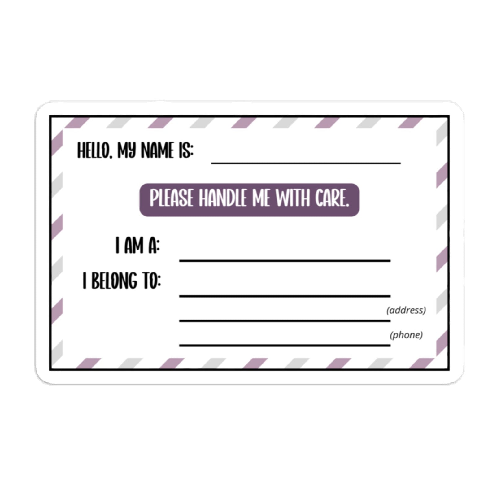 Pet Carrier Identification Vinyl Decal - Chester & Co.