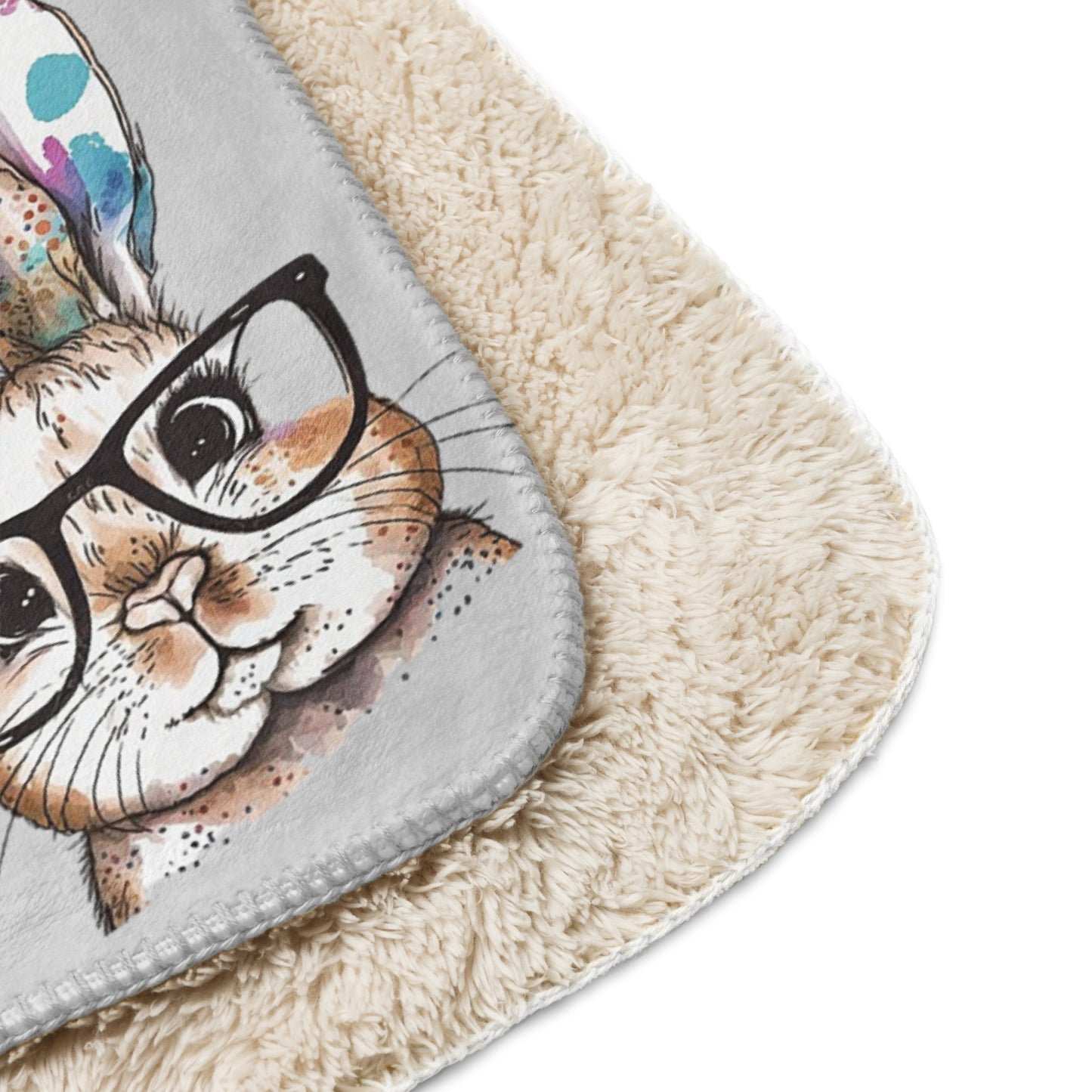 Watercolor Bunnies Sherpa Blanket - Chester & Co.
