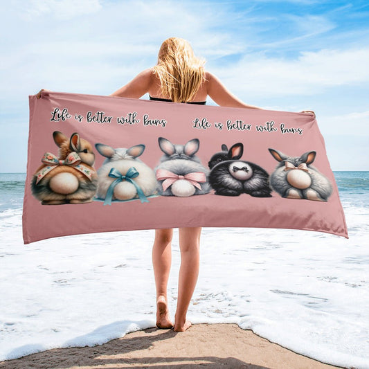 Life is Better With Buns Beach Towel - Chester & Co.