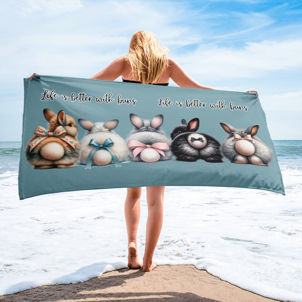 Life is Better With Buns Beach Towel - Chester & Co.