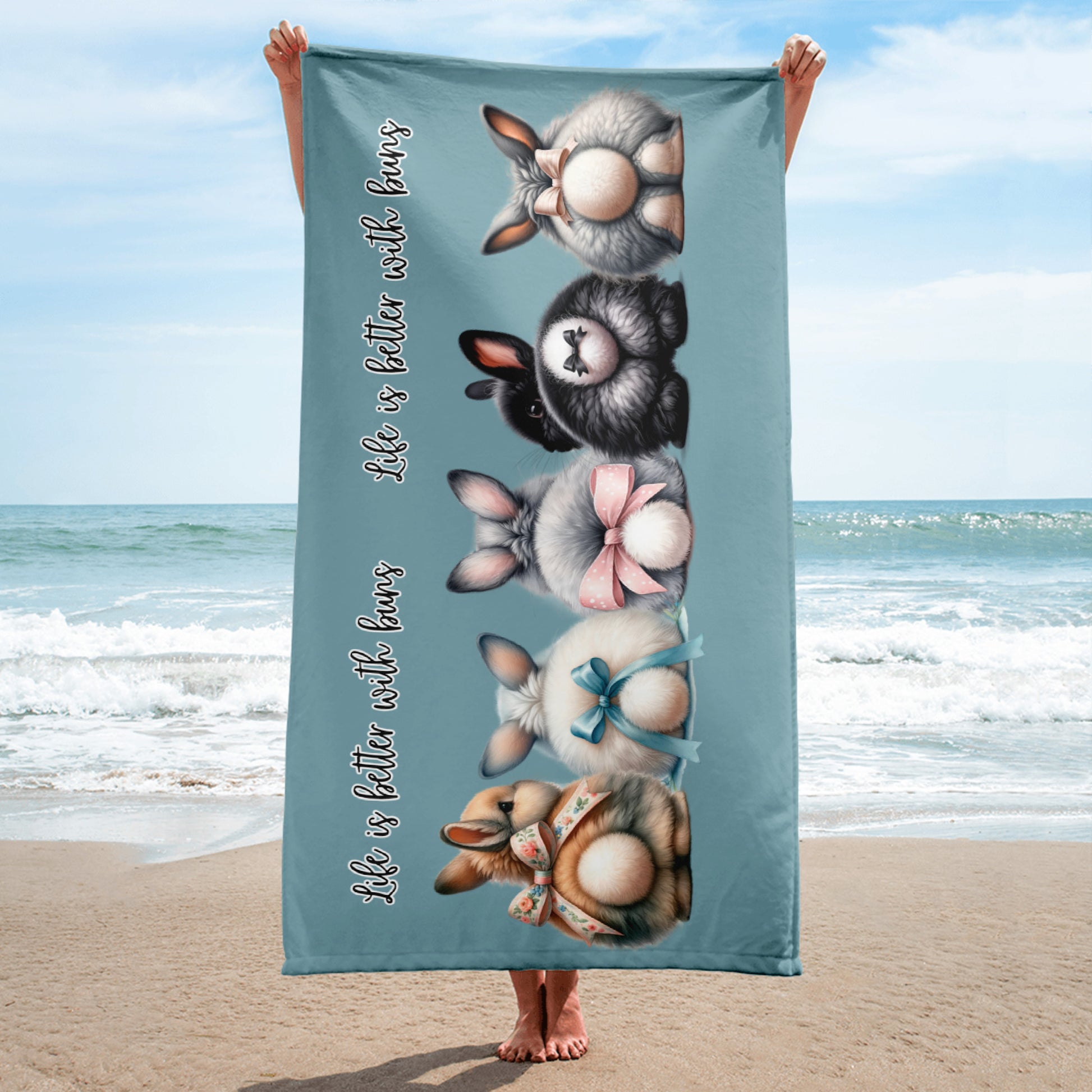 Life is Better With Buns Beach Towel - Chester & Co.