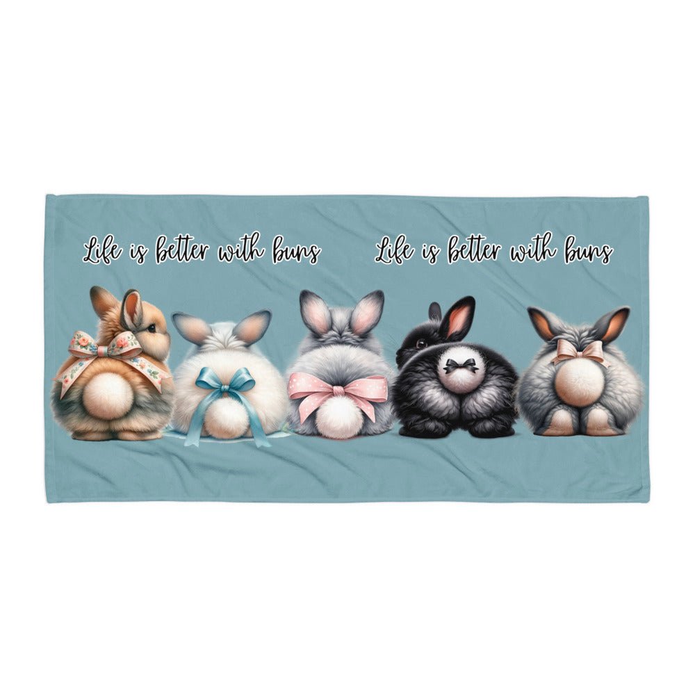 Life is Better With Buns Beach Towel - Chester & Co.
