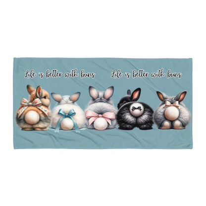 Life is Better With Buns Beach Towel - Chester & Co.