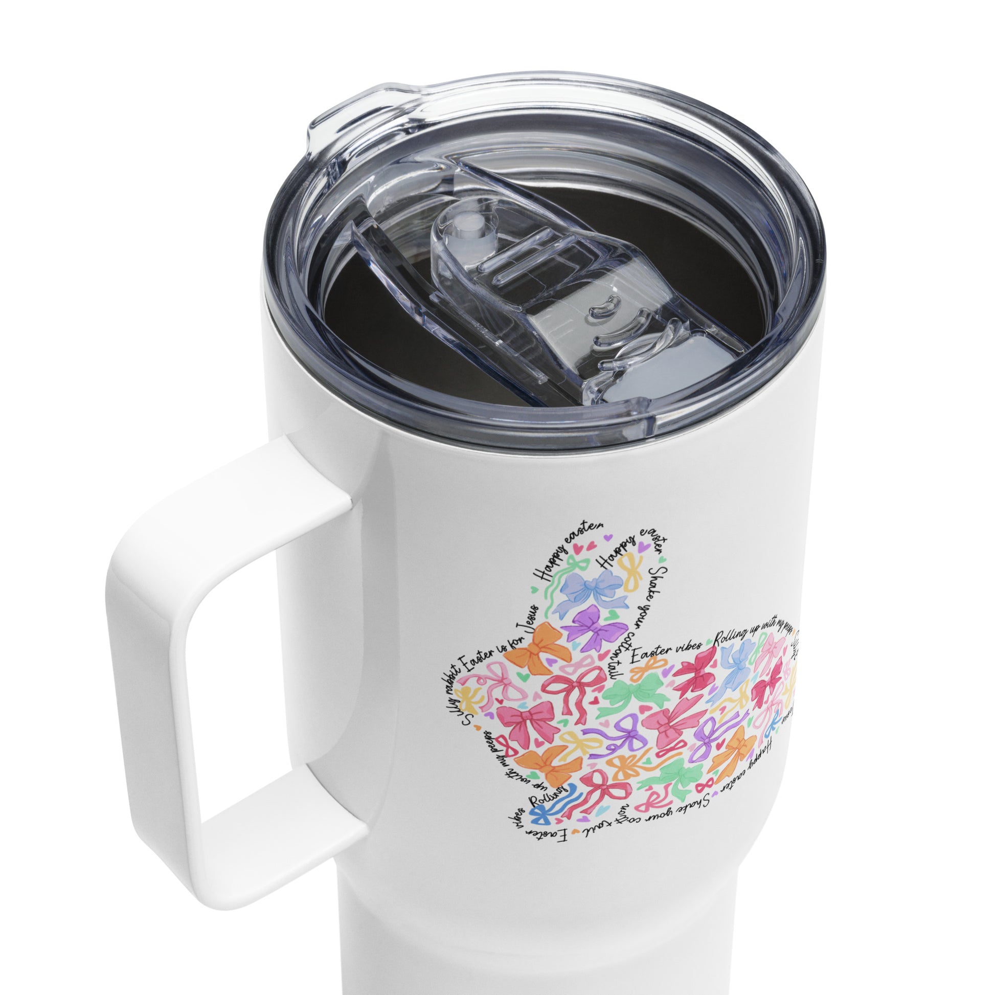 Bunny of Bows Travel Mug with Handle - Chester & Co.